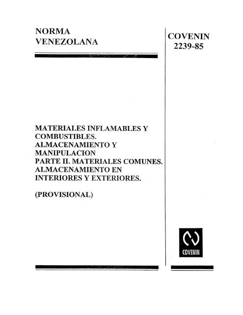 covenin de almacenamiento 2239-2-1985 - Jose Prada