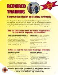 the CSAO's list of Safety Training Required for Ontario Construction