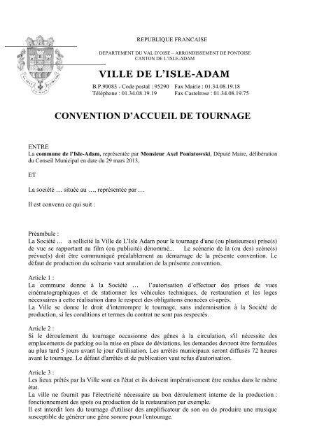 Demande d'occupation du domaine public pour le ... - L'Isle-Adam
