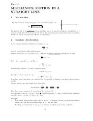 MECHANICS: MOTION IN A STRAIGHT LINE