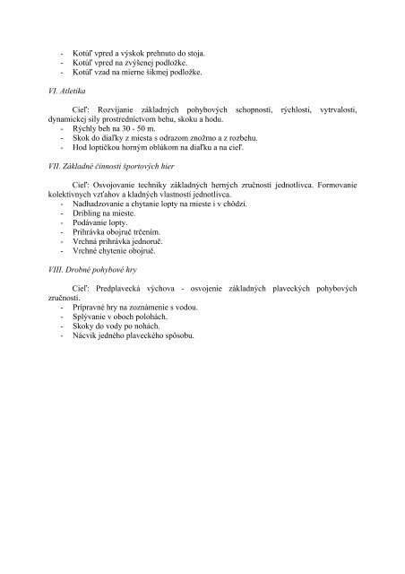 UÄebnÃ© osnovy z TV pre 1. aÅ¾ 9. roÄnÃ­k osobitnej Å¡koly (pdf) - Infovek