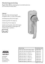 Monteringsanvisning - ASSA OEM
