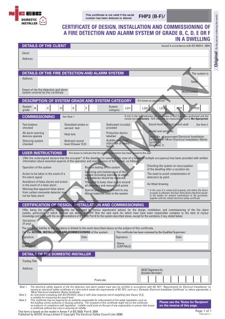 FHP3 Certificate - NICEIC