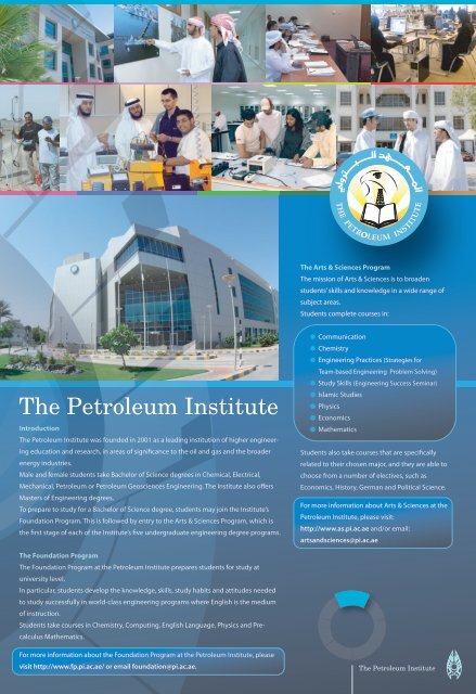 The Petroleum Institute Program Flyers