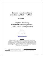 Progress Monitoring DIBELS Oral Reading Fluency Fourth Grade