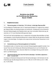 Frank Oesterle Richtlinie des BVSK zur Ermittlung des Restwertes ...