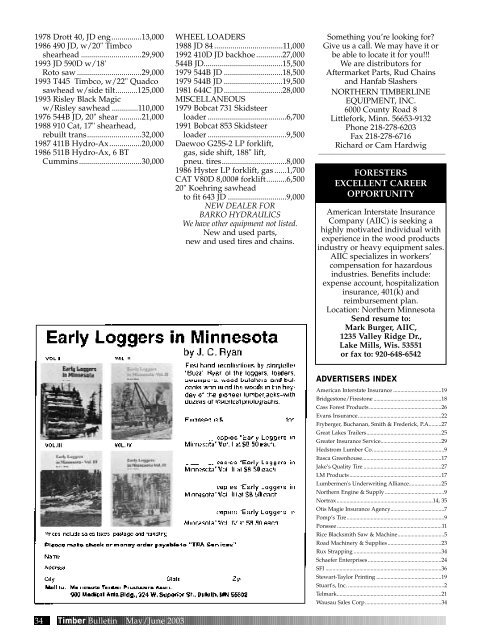 Timber Bulletin May/Jun - Minnesota Forest Industries