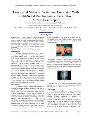 Congenital Miliaria Crystallina Associated With Right ... - Statperson