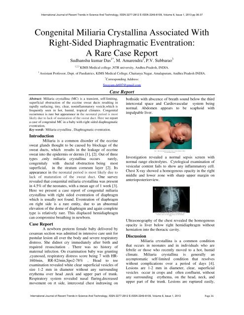 Congenital Miliaria Crystallina Associated With Right ... - Statperson