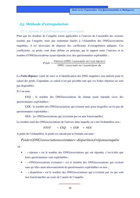 Etude sur les ONG Ã  Madagascar - Banque centrale de Madagascar