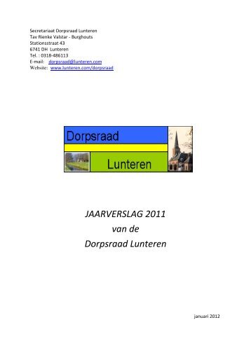 JAARVERSLAG 2011 van de Dorpsraad Lunteren