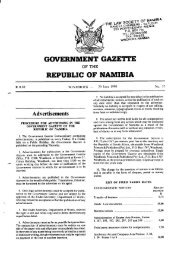 GOVERNMENT GAZETTE REPUBLIC OF NAMIBIA - Saflii