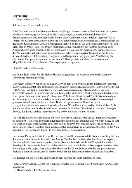 Dokumentation Partnerschaftstreffen 2008 (4.1 MB) - Renovabis