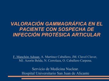 valoración gammagráfica en la sospecha de infección protésica ...