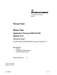 R&S FS-K30 Release Notes Version 4.10 SP1 - Rohde & Schwarz