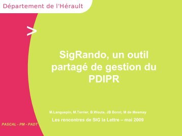 SigRando : un outil partagÃ© de gestion du PDIPR - SIG La Lettre