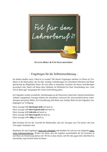 Fragebogen zur SelbsteinschÃ¤tzung