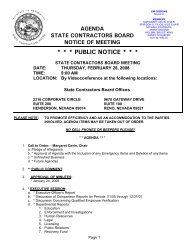 PUBLIC NOTICE - Nevada State Contractors Board