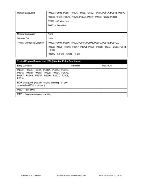 OBD Operation Summary for 6.7L Diesel - MotorCraftService.com