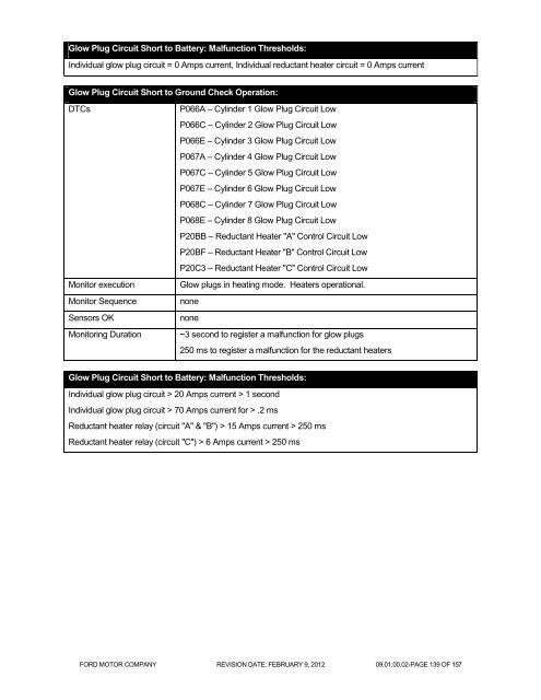 OBD Operation Summary for 6.7L Diesel - MotorCraftService.com