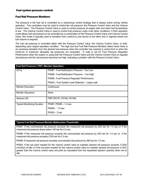 OBD Operation Summary for 6.7L Diesel - MotorCraftService.com