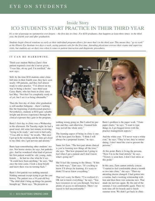 Issue Management Management Issue - Illinois College of Optometry