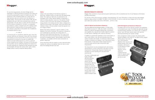 Megger DLRO200 Low Resistance Testing - Actoolsupply.com