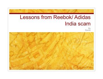 Lessons from Reebok/ Adidas India scam