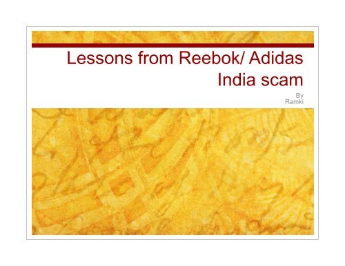 Reebok india case study Clearance