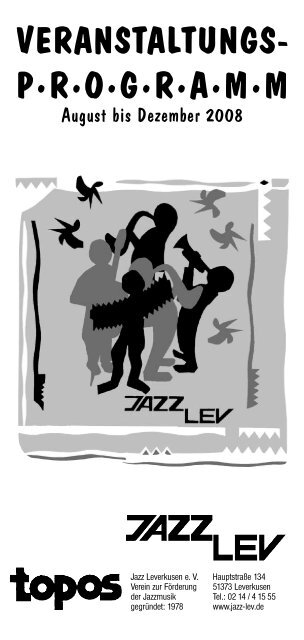 Veranstaltungs p·r·o·g·r·a·m·m - Jazz Lev e. V.