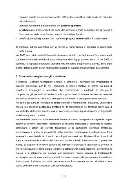 RAPPORTO DI GESTIONE anno 2006 - Giunta - Provincia ...