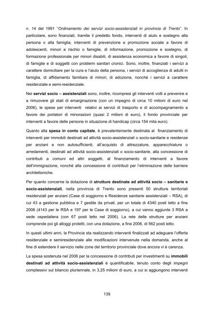 RAPPORTO DI GESTIONE anno 2006 - Giunta - Provincia ...