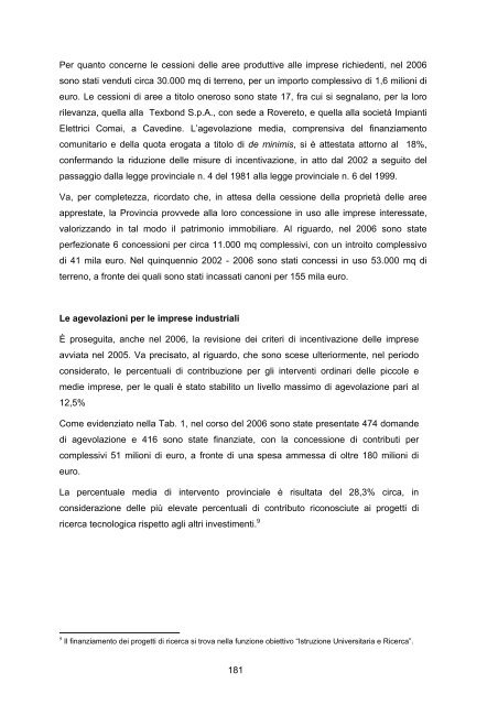 RAPPORTO DI GESTIONE anno 2006 - Giunta - Provincia ...