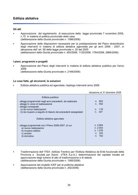 RAPPORTO DI GESTIONE anno 2006 - Giunta - Provincia ...