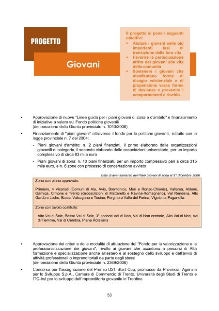 RAPPORTO DI GESTIONE anno 2006 - Giunta - Provincia ...