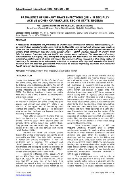 prevalence of urinary tract infections (uti) sexually - Zoo-unn.org