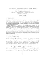 The Use of the Linear Algebra by Web Search Engines - Carl Meyer