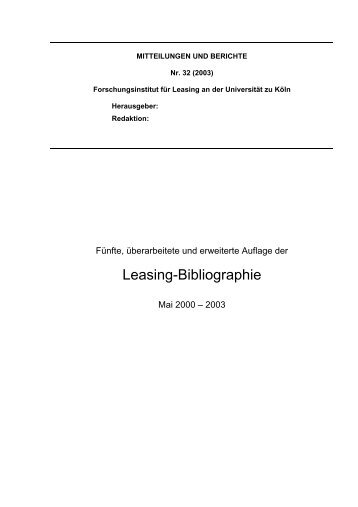 Leasing-Bibliographie - EconBiz