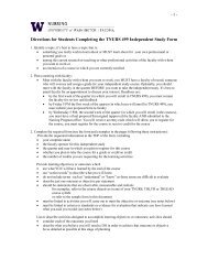 T NURS 499 Independent Study Instructions, Sample, and Form