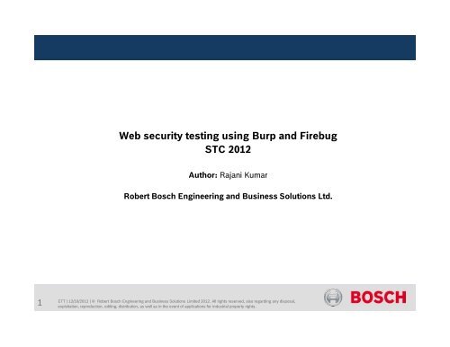 Web security testing using Burp and Firebug STC 2012 - QAI