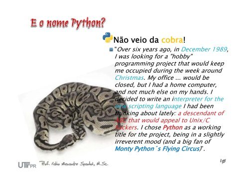 Breve IntroduÃ§Ã£o a Linguagem Python - INF-Unioeste