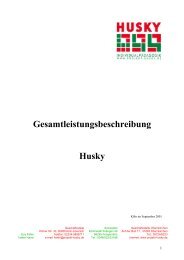 Gesamtleistungsbeschreibung Husky - Projekt Husky