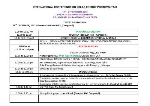 Invited/Oral Presentation - KIIT University