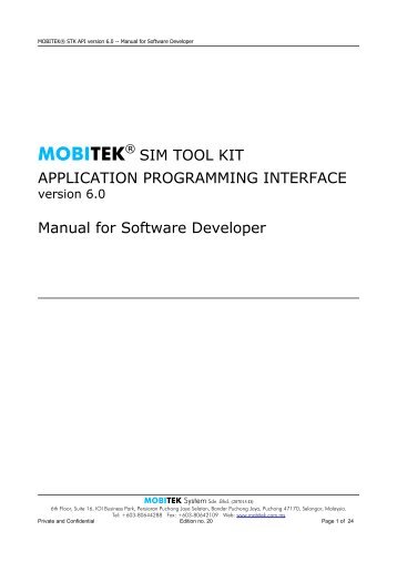 SIM TOOL KIT - MOBITEK System