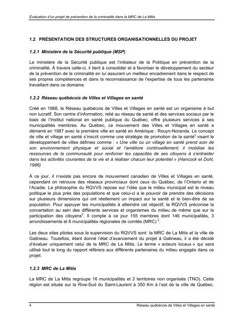 Document PDF - Réseau québécois des villes et villages en santé