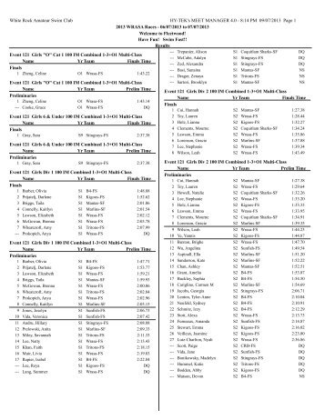 Result - Burnaby Mountain Mantas Swim Club