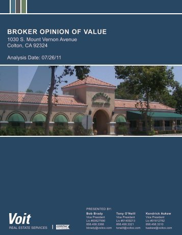 BROKER OPINION OF VALUE - Voit Real Estate Services