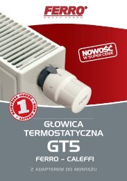 GÃ…Â‚owica termostatyczna FERRO - CALEFFI z adapterem do montaÃ…Â¼u