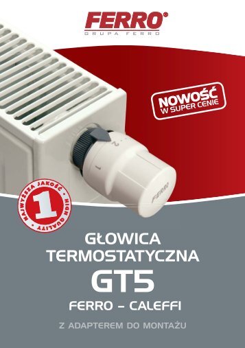 GÃ…Â‚owica termostatyczna FERRO - CALEFFI z adapterem do montaÃ…Â¼u