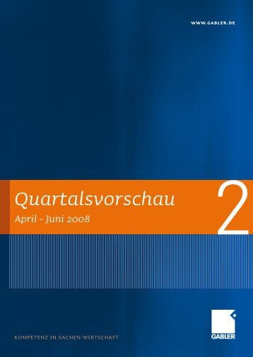 Quartalsvorschau - Springer Gabler